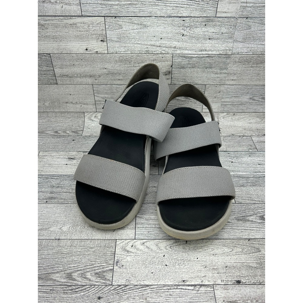 KEEN Elle Backstrap Sandals Vapor Silver Grey Stretch Gore 1022624 Women Sz 8.5